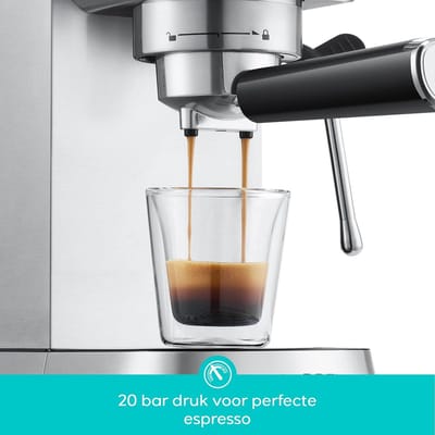 Espressomachine - Koffiezetapparaat - Thuis barista - 20 Bar Italiaanse pomp - 1L Waterreservoir - Zilver