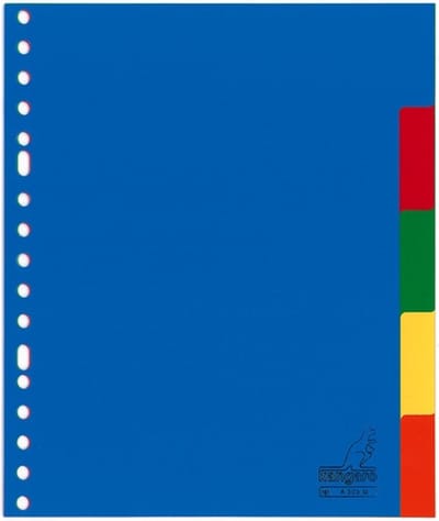 Tabbladen Kangaro A5 17-gaats A505M 5-delig assorti PP - 25 stuks
