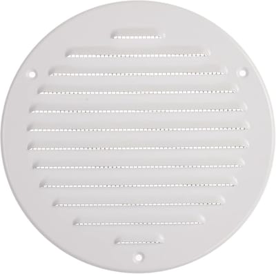 Ronde Ventilatie Rooster - 15,2 cm (6 inch) - Wit Metaal - Met Insectenfilter