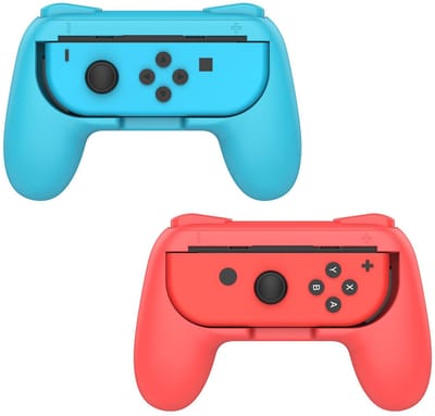 Dailygoody - Grip voor Switch/OLED Model - Controller Grip Handle Kit - Ergonomisch ontwerp - Rood en Blauw - Joy-Con Accessoire - Comfortabel sp