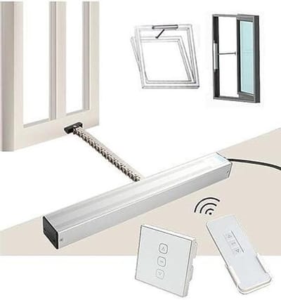Automatische raamopener - Elektrische ketting - Gemakkelijk ventileren - Afstandsbediening inclusief - 400mm - Zilverkleurig