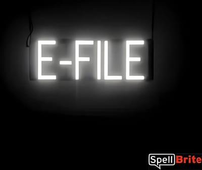 E-FILE - Lichtreclame Neon LED bord verlicht | SpellBrite | 51 x 16 cm | 6 Dimstanden - 8 Lichtanimaties | Reclamebord neon verlichting