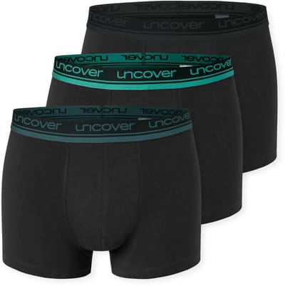 Uncover by Schiesser 3 Pack Shorts Heren Onderbroek - zwart - UNCOVER Cotton