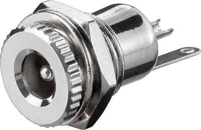 Soldeerbare vrouwelijke DC inbouw-connector 2,1mm voor paneelmontage