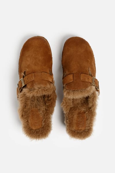 RE/DONE 70s Clog Shearling Cognac Suede And Sherling Größe: 41 | Loafer Outlet | Damen