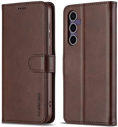 LC.IMEEKE Hoesje - Geschikt voor Samsung Galaxy A36 Hoesje - LC.IMEEKE Luxe Book Case - Donkerbruin