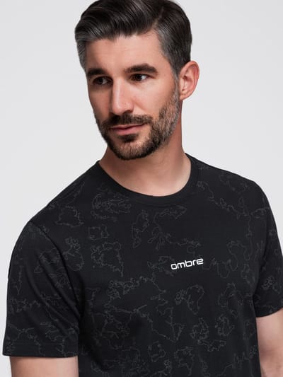 OMBRE T-shirt - Regular Fit - Korte Mouw - Geen Sluiting Zwart S