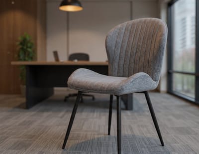 Eetkamerstoelen, set van 2, keukenstoel, eetkamer-/woonkamerstoel, ergonomische fauteuil, gestoffeerde stoel, metalen poten, voor eetkamer, woonkamer, slaapkamer, donkergrijs - Casa Serena – Afmeti...