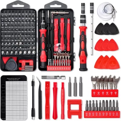 Precisie Schroevendraaierset - Magnetisch - 115-delig - Smartphones - Universeel - Gereedschapset- Schroevendraaiers - gereedschapset - handige opbergstand - 115-delig - Gereedschapset- Gereedschapset- Schroevendraaiers klein - moersleutel