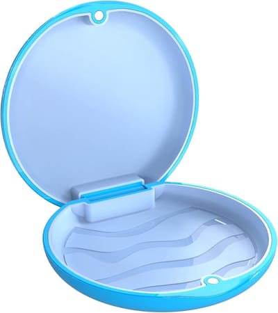 1stuk - Aligner Case / Bakje - met Spiegel & Remover - 2-in-1 Hygiënisch Opbergdoosje geschikt voor Invisalign - Retainers & Nachtbeugels - nachtbeugeldoosje - retainer case - blauw