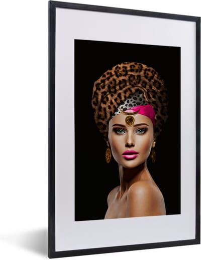 Fotolijst incl. Poster - Vrouw - kleurrijk - Accessoires - 40x60 cm - Posterlijst