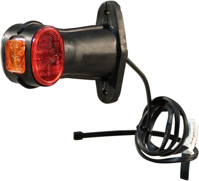 Contourlamp Aspöck Superpoint II versie "kort" rood / wit / oranje DC kabel 1000mm - Contourverlichting - Aanhanger verlichting - Aspock