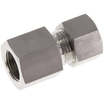 G 3/8'' x 12L RVS Rechte Knelfitting 315 Bar DIN 2353 - FL2S-FO-ST-038G-12-L