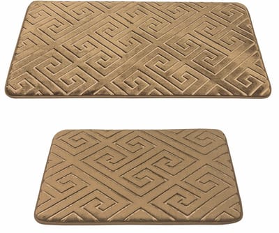 HOMELUX Badmat - Badkamer tapijt - Antislip - 2-delig - Badmatset- Water-absorberende badmat - 60 x 100 + 60 x 50 cm - Beige