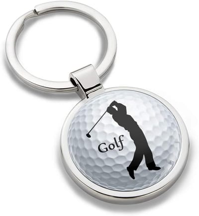 Sleutelhanger - Golfspeler Accessoire - Cadeau Geven - Metaal Ontwerp - 3.5 cm - Zilverkleurig