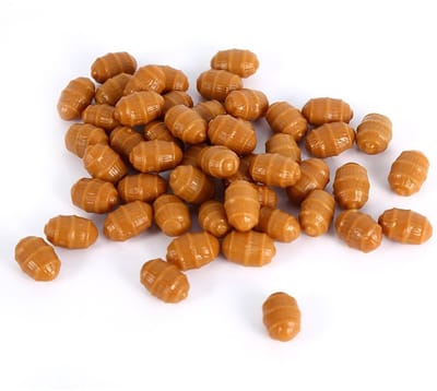 Dailygoods- Kunstmatige Tijgernoot Zacht - Drijvend Aas - Pop-up Pellets - 50 Stuks - Kunststof - 1,1 x 1,8 cm - Vishaak