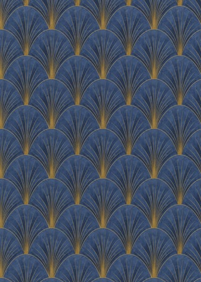 Erismann Vinylbehang 10451-08 - Elle 4 - Art Deco Blauw - 53cm x 10.05m