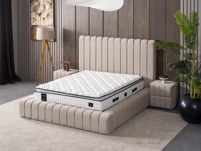 New Bed Orthopedisch Matras met 7-Zone Pocketvering en Veer-Spons Topper, Ergonomisch Gebreid Stofontwerp voor Moderne Slaapkamer Upgrade 120 cm x 200 cm