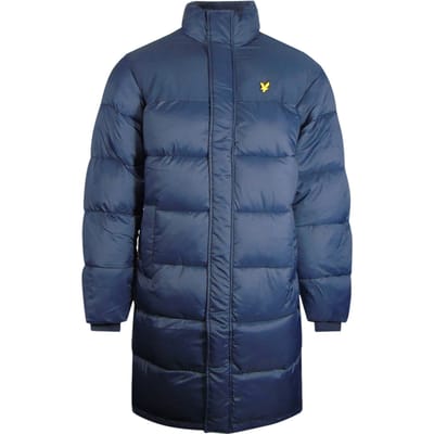 Lyle & Scott lang gewatteerd marineblauw pufferjack