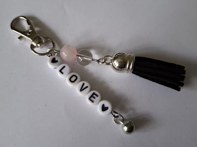 Sleutelhanger "Love" / Rozenkwarts
