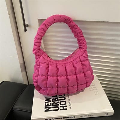 Populaire Gevouwen Wolk Tas voor Dames Ins Frans Niche Design Schoudertas pink