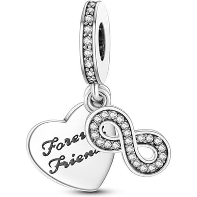 Nieuwe 925 Sterling Zilveren Bedelhangers Familie Vriendschap Hart Geschikt voor Originele Armband DIY Voor Hanger Ketting Maken white