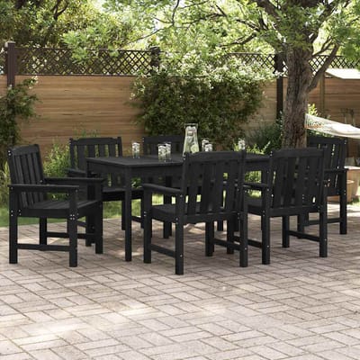 vidaXL Tuinstoel 6 pcs Zwart 65.5 x 59 x 88 cm Polyetheen