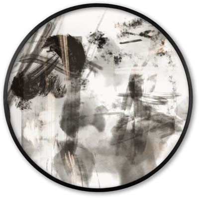 Poster in lijst Rond - Fotolijst 60x60 cm - Posters - Schilderij - Verf - Zwart wit - Kunst - Ronde posterlijst zwart - Decoratie - Wanddecoratie woonkamer - Muurdecoratie slaapkamer