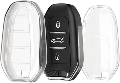 kwmobile autosleutel hoesje geschikt voor Fiat 600 600e Hybrid Grande Panda Doblo K9 III - Autosleutel behuizing van TPU - Transparant in transparant