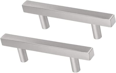 Moderne T Bar Keukenhandgrepen van Geborsteld RVS - 2 Stuks - 96mm Kastgrepen voor Keukenkasten en Meubels