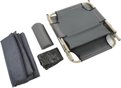 Opvouwbaar Kinderbedje - Kampeerbed Slaapwieg - Buiten Ontspannen - Sterk Laadvermogen - 70 x 60 x 15 cm - Grijs