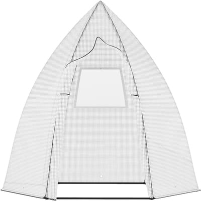 Mini Kas met Roldeur - Wintertent - Winterbescherming - Tuinkas - Foliekas - Broeikas - Koude Bak - Kweekkas - Tomatenkas - Groentekas - Plantenkas - voor Groenten, Bloemen, Planten - voor Tuin/Balkon - 160 x 140 x 180 cm - Wit