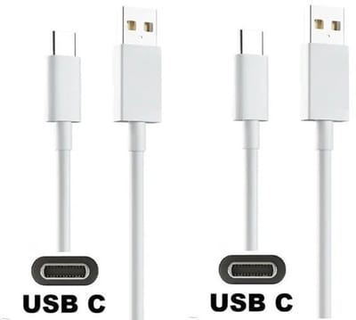 2 stuks OneOne 2,0m USB C kabel. Stevige datakabel. Oplaadkabel snoer past op Universeel Asus, ZTE, Fairphone, Sony, Nokia, Acer, Arnova, BlackBerry, Anker (Soundcore), Archos, Cardo, Sena