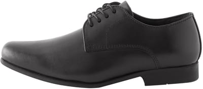 Next - Jongens - Leren veterschoenen voor school met brede pasvorm (G) - Zwart