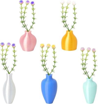 Set van 5 koelkastmagneten met bloemenvaas, mini-vazen voor koelkastdecoratie, DIY magneetaccessoires voor keuken en kantoor