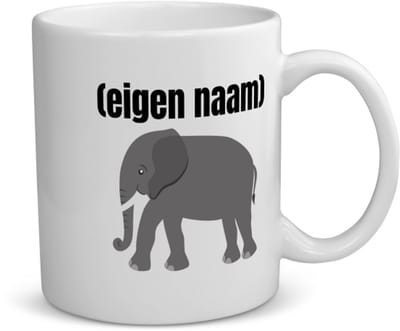 Akyol - olifant met eigen naam koffiemok - theemok - Olifant - olifanten liefhebbers - iemand die houdt van olifanten - verjaardag - cadeau - kado - 350 ML inhoud