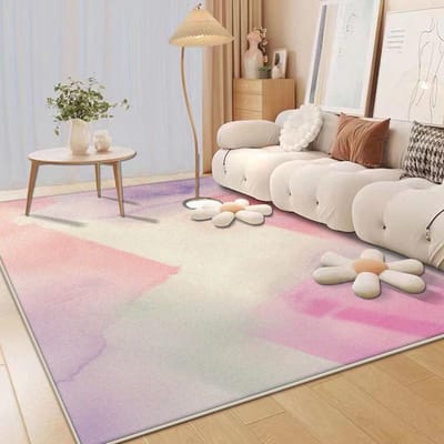Tapis roses de luxe nordique Décoration de salon Tapis simple pour la maison Chambre de fille moderne Tapis de sol doux Grande moquette de chevet 100*160cm