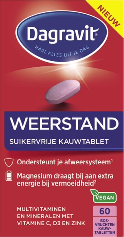 Dagravit Multivitaminen Weerstand - 2 x 60 kauwtabletten - Voordeelverpakking