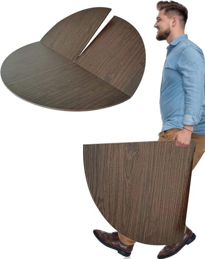 Opvouwbare Tafel - Klaptafel Ronde Blad - Binnen Buiten Gebruik - Lichtgewicht Veelzijdig - 120-200 cm Diameter - Bruin
