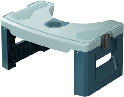 Toilet Potty Kruk - Stoelgang Hulpmiddel - Bevordert Stoelgang - Ergonomisch Ontwerp - 42 x 27 x 9 cm - Blauw