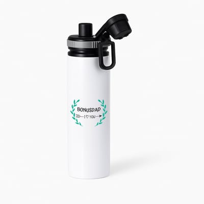 Hacebo® - bonusdad I love you waterfles met draaidop grijs - Papa - de liefste bonusvader - vader cadeautjes - vaderdag - verjaardag - geschenk - kado - water fles - 850ML