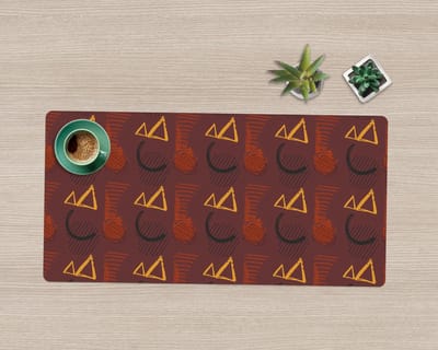 Coloray Bureau Onderlegger - Penseel krabbels Bureau Mat - 90 cm x 45 cm - Bruin Bureau Onderlegger - Bureaumat - Onderlegger Bureau - Bureau Onderlegger Groot - Bureau Onderlegger XXL