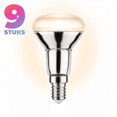 9x Reflector Gloeilamp E14 - 40W - Warm Wit Licht (2700K) - 400 lm - 1 jaar - Niet Dimbaar - R50
