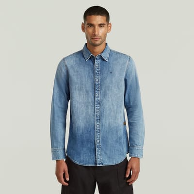 Overhemd Lange Mouw G-Star Raw D27681-D252-H954 FADED BLUE KYANITE