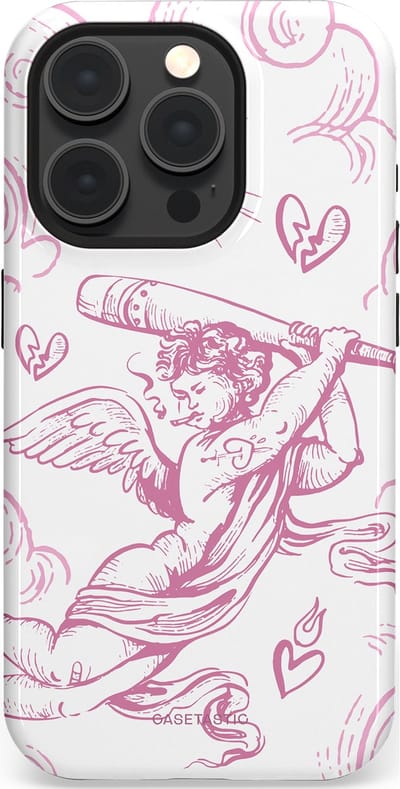 Casetastic Hoesje Geschikt voor Apple iPhone 15 Pro Magsafe - Stijlvolle Beschermende Duo-layer Case - Engel Roze Liefde