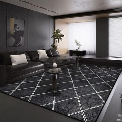 Modern Geometrie Groot Woonkamer Tapijt Zwart Decoratie Huis Tapijten Antislip Kleden voor Slaapkamer Decor Lounge Sofa Vloermat 120*160cm