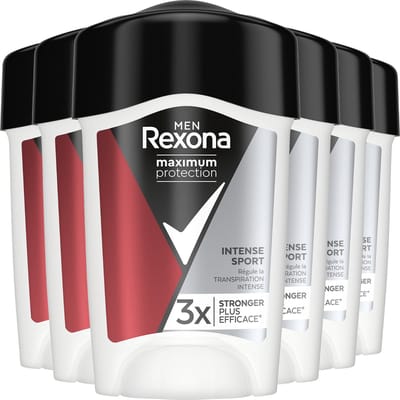 Rexona - Anti-Transpirant Crème Stick - Men Maximum Protection - Intense Sport - 6 x 45 ml - Voordeelverpakking