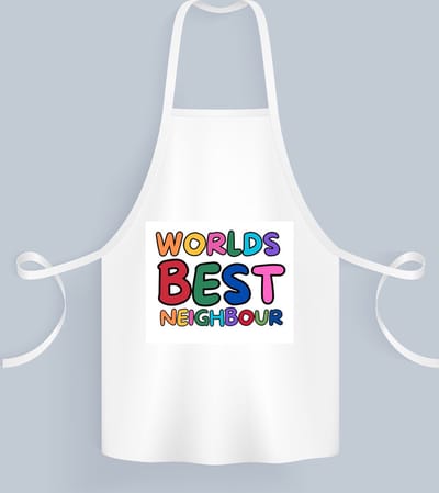 Akyol - world's best neighbour Keukenschort - Buurman - beste buurman - verjaardagscadeau - kado - gift - 82 bij 71 cm