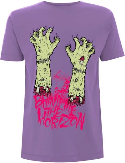 Bring Me The Horizon - Zombie Hands Heren T-shirt - L - Paars