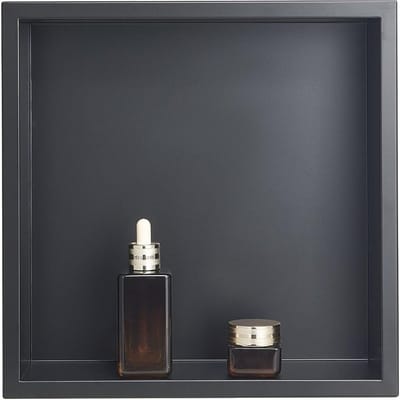 Douche nis 33,0 x 33,0 x 10,2 cm Verzonken Wandrek Roestvrij Staal Zwart
